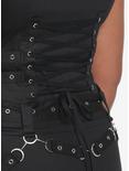 Black Grommets & Straps Zip-Up Dress Plus Size, BLACK, alternate
