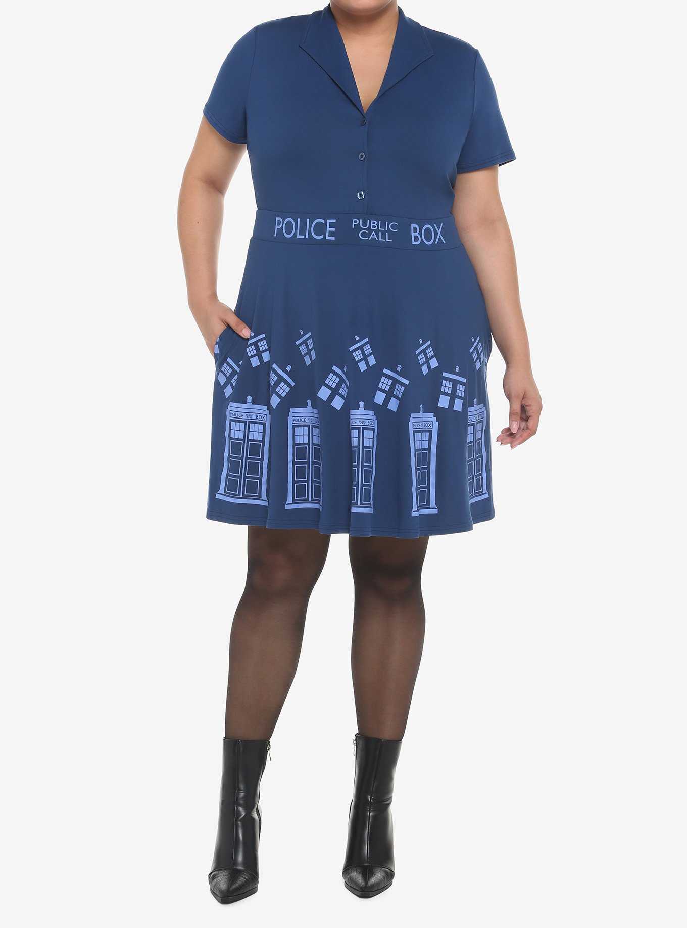 Her Universe Doctor Who TARDIS Retro Dress Plus Size, , hi-res