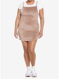 Brown & White Velvet Twofer Dress Plus Size, BROWN, alternate