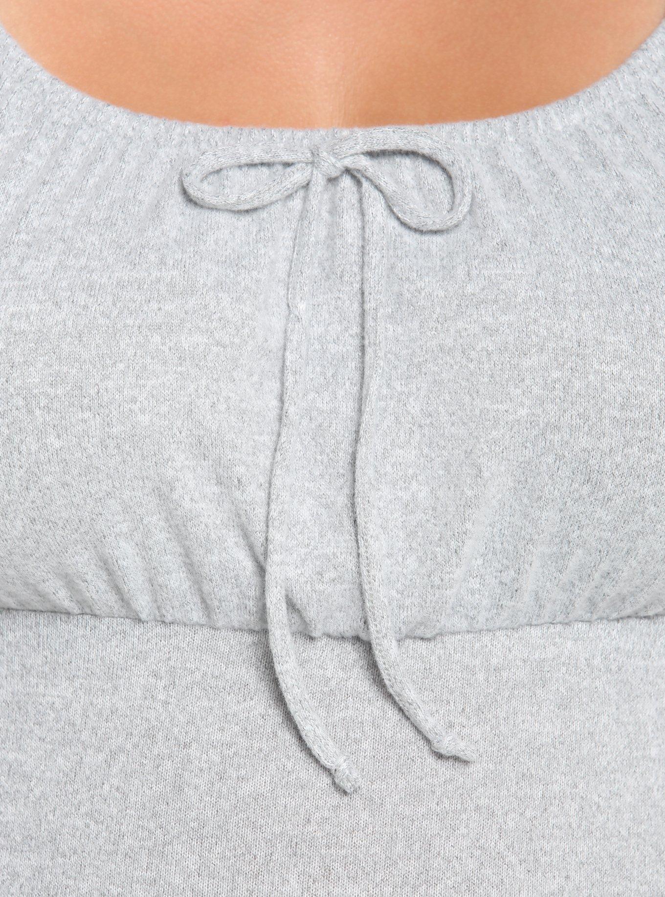Heather Grey Ruffle Empire Dress Plus Size, HEATHER GR, alternate