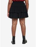 Black Ruffles Tiered Mini Skirt Plus Size, MULTI, alternate