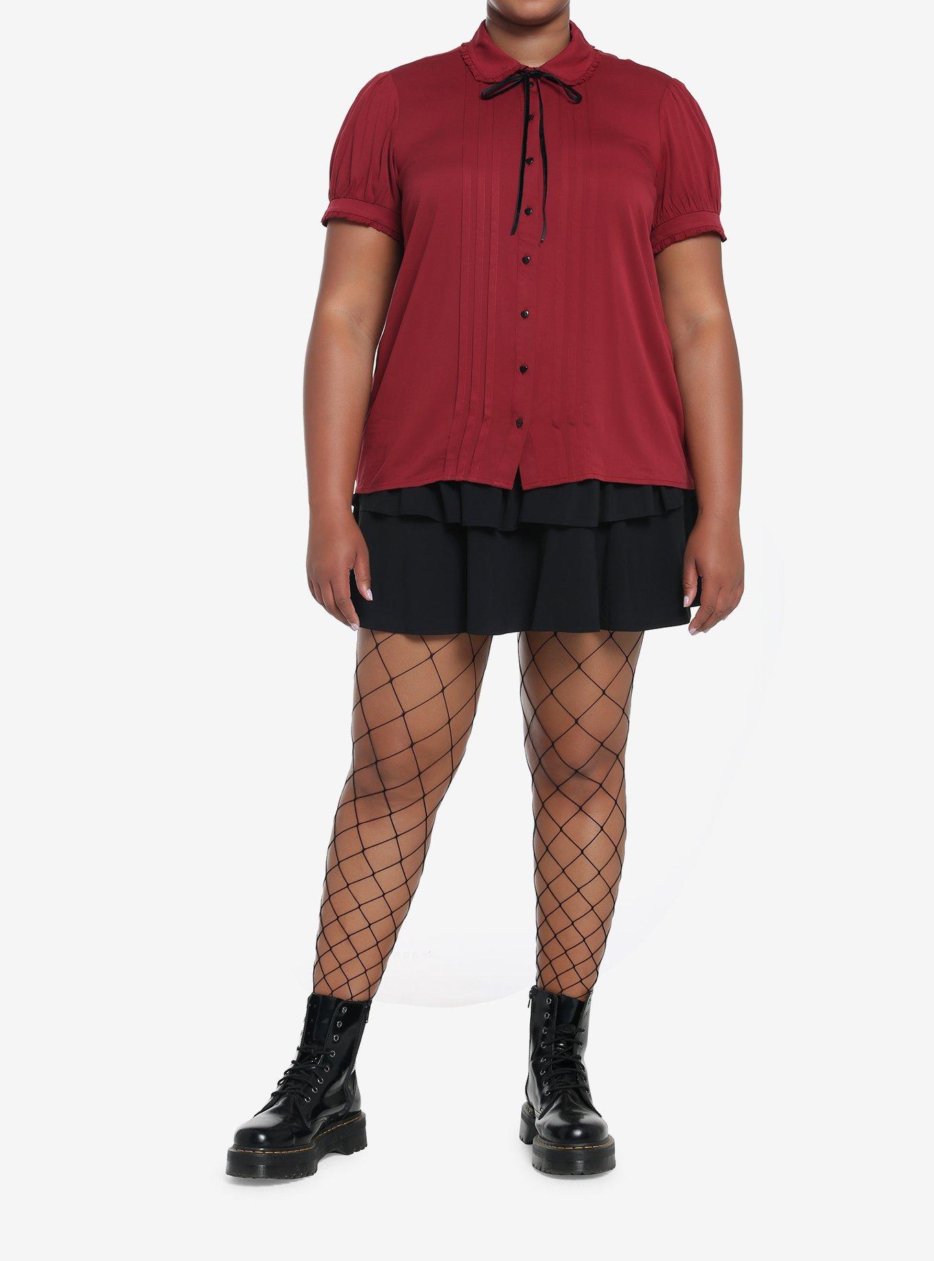 Black Ruffles Tiered Mini Skirt Plus Size, MULTI, alternate