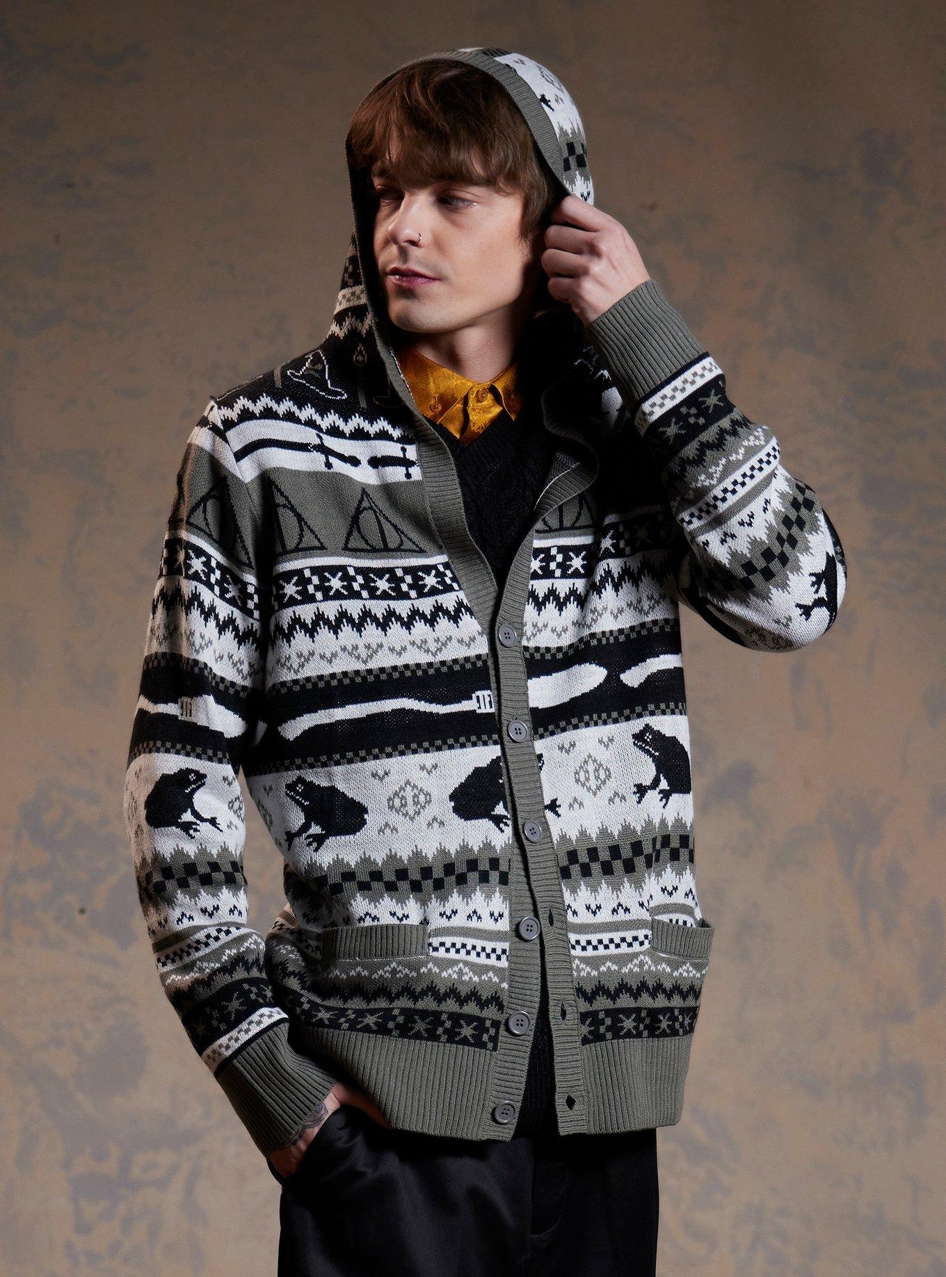 Harry Potter Neville Fair Isle Hooded Cardigan, , hi-res