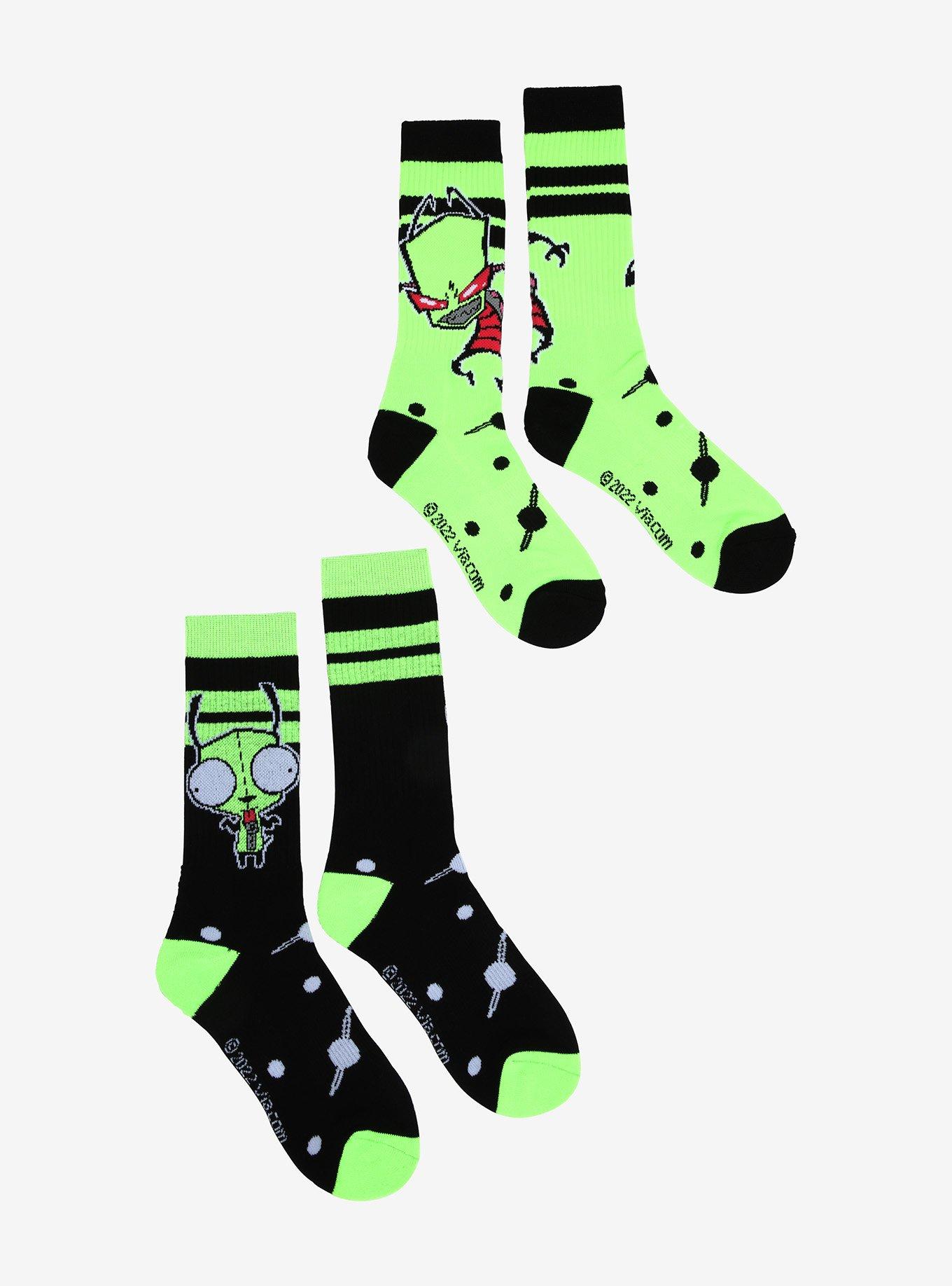 Invader Zim Duo Crew Socks 2 Pair, , alternate