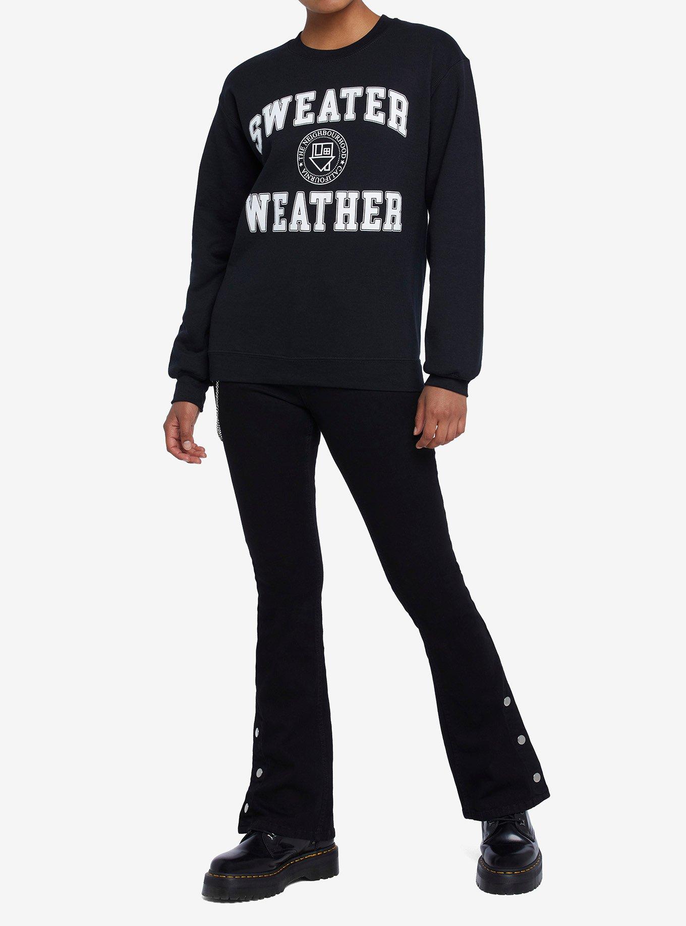 The Neighbourhood Sweater Weather Logo Boyfriend Fit Girls Sweatshirt, BLACK, alternate