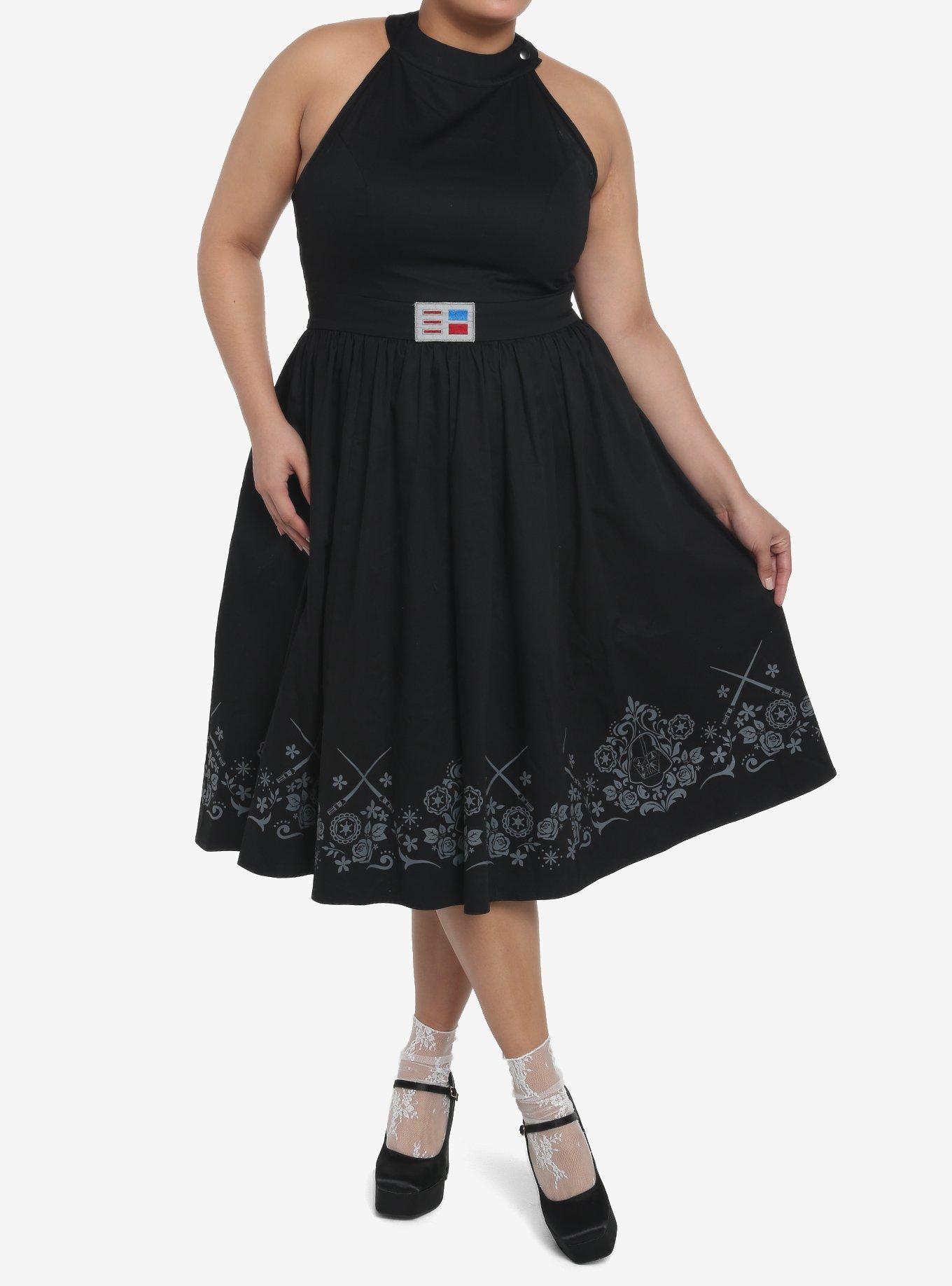 Her Universe Star Wars Darth Vader Cape Dress Plus Size, BLACK, alternate
