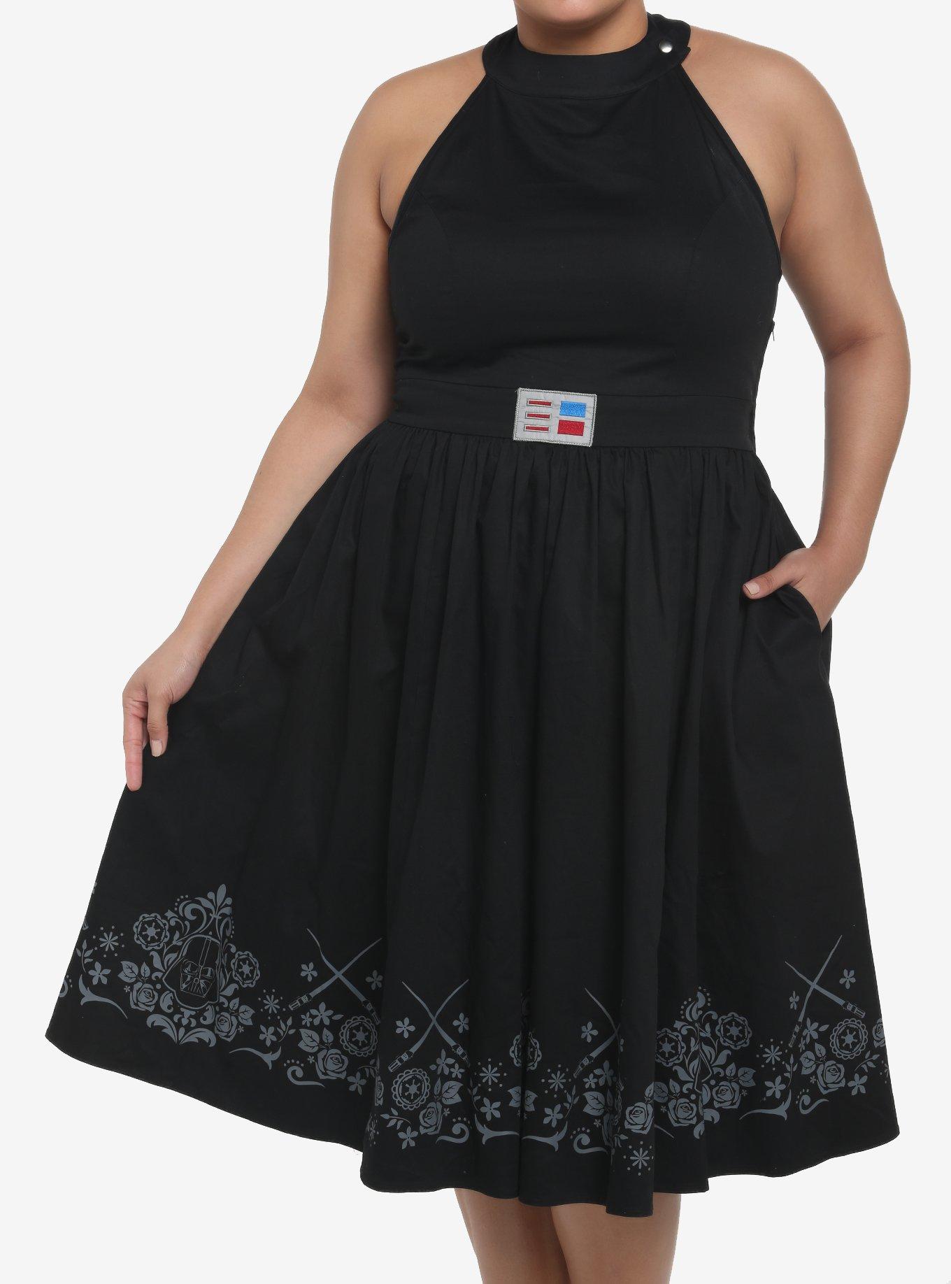Her Universe Star Wars Darth Vader Cape Dress Plus Size, BLACK, alternate