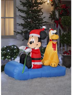 Disney Mickey Mouse And Pluto Sledding Scene Airblown, , hi-res