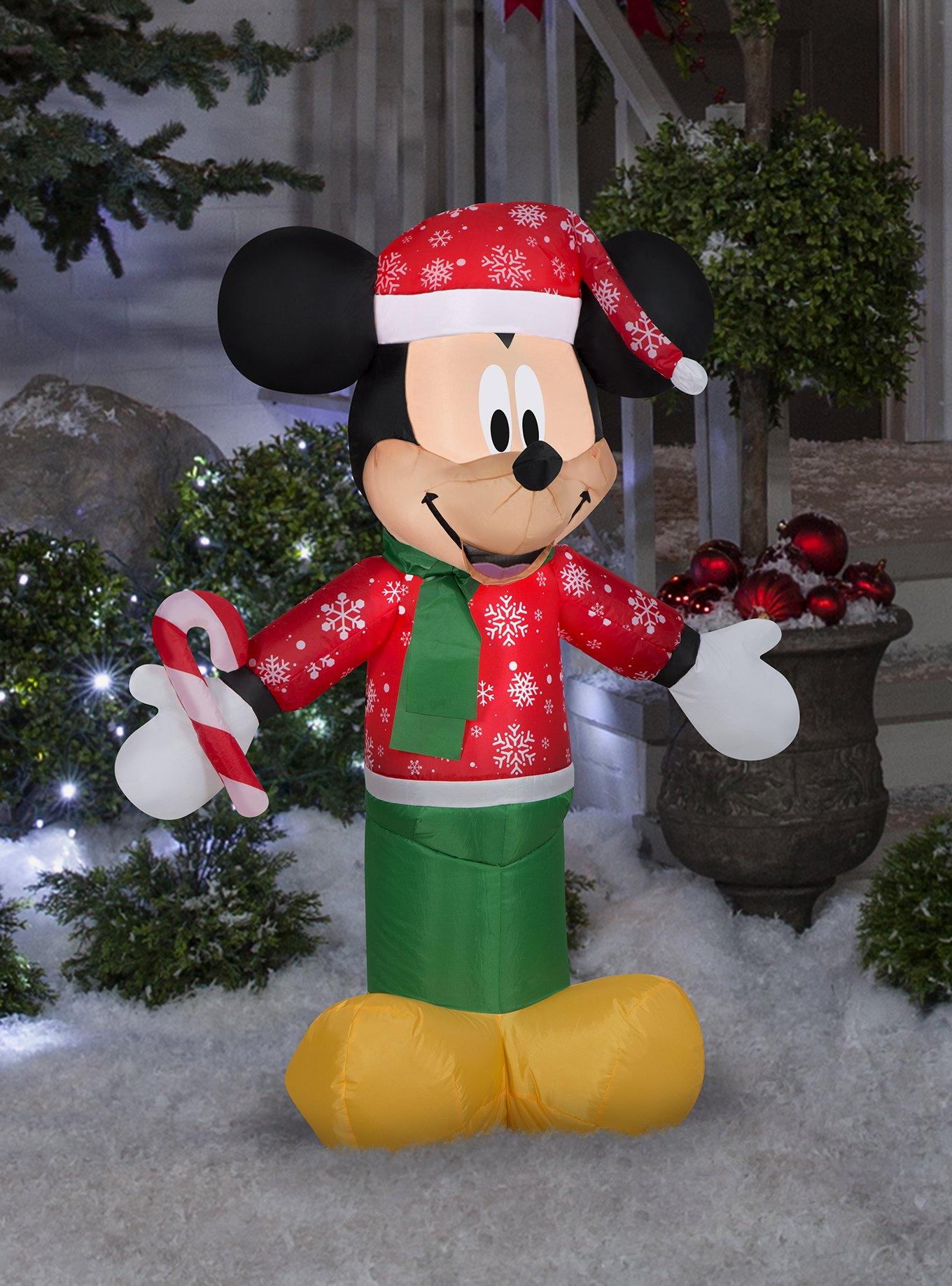 Disney Mickey Mouse In Snowflake Sweater And Stocking Cap Airblown