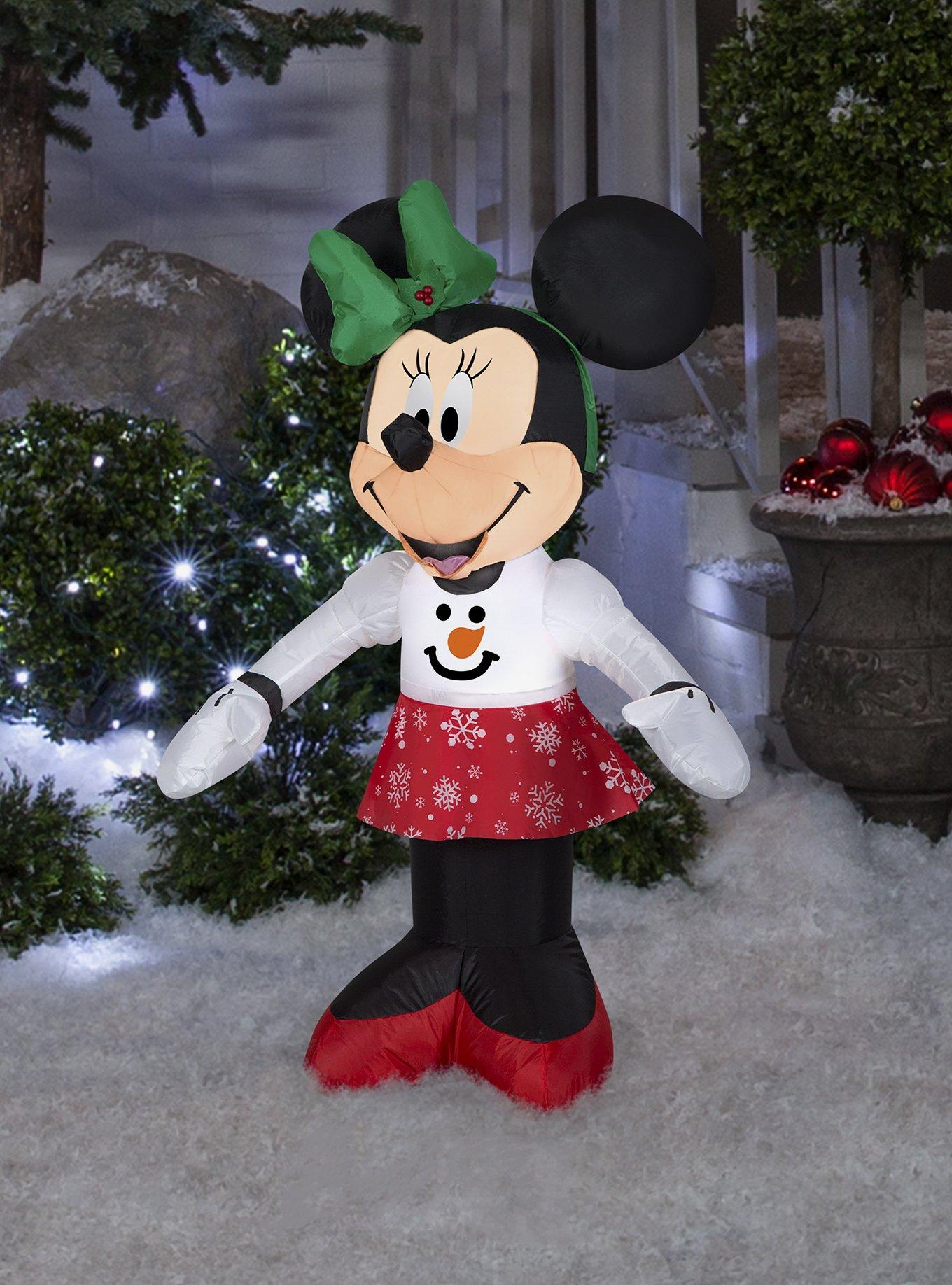 Disney Minnie Mouse In Snowman Sweater And Snowflake Skirt Airblown, , alternate