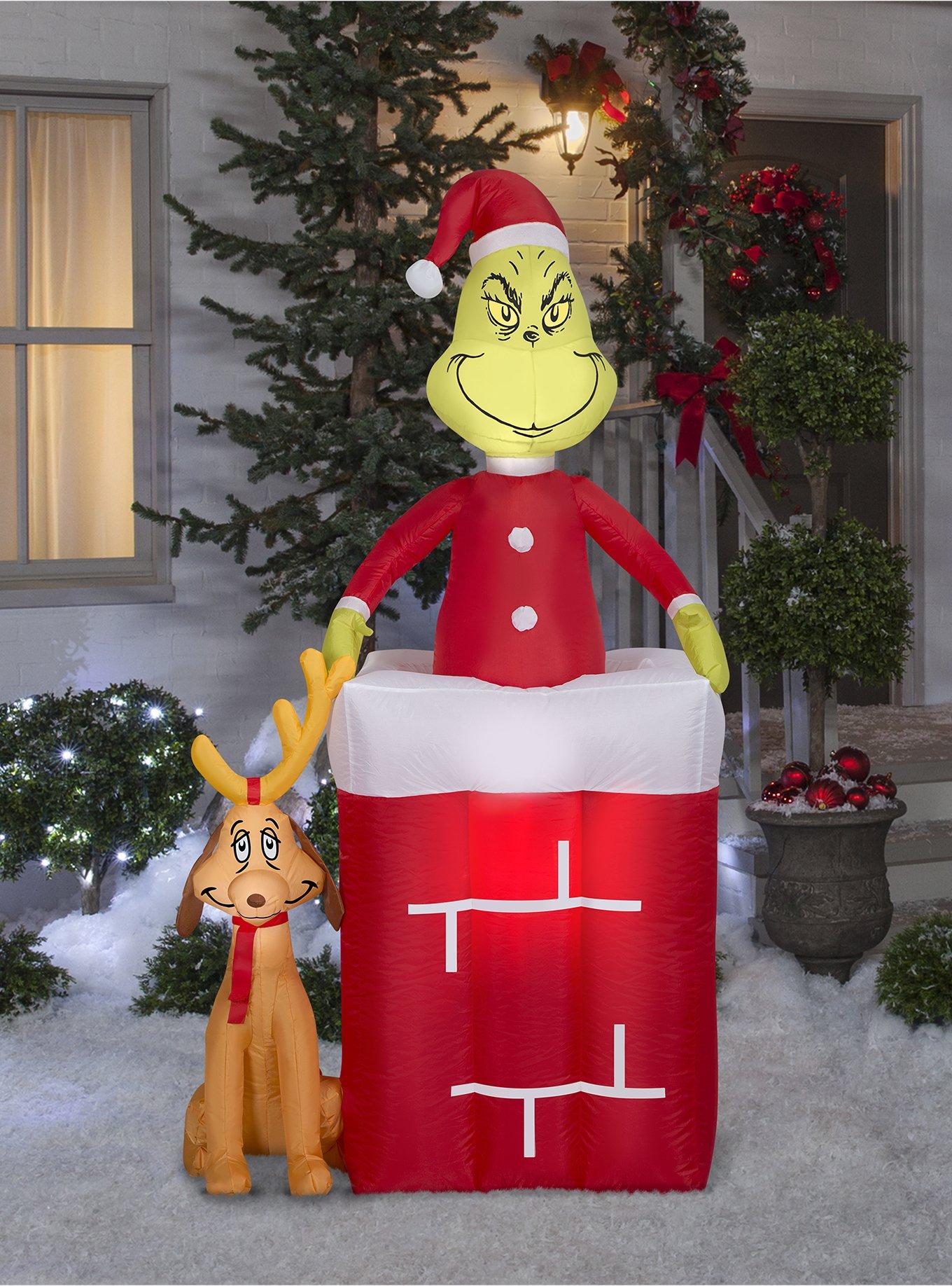 Grinch Animated Grinch In Chimney Airblown, , alternate