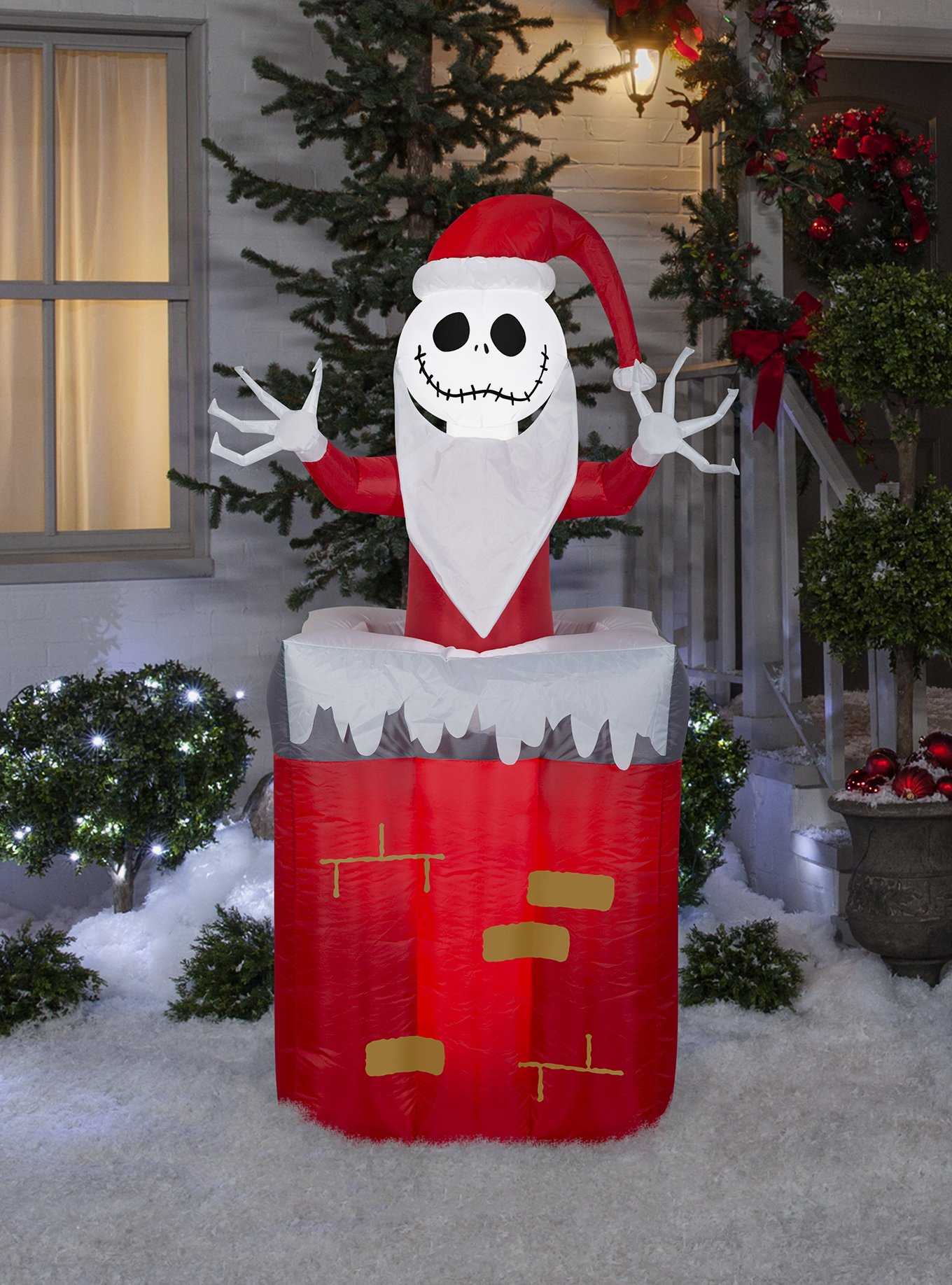 The Nightmare Before Christmas Animated Jack Skellington In Chimney Airblown, , hi-res