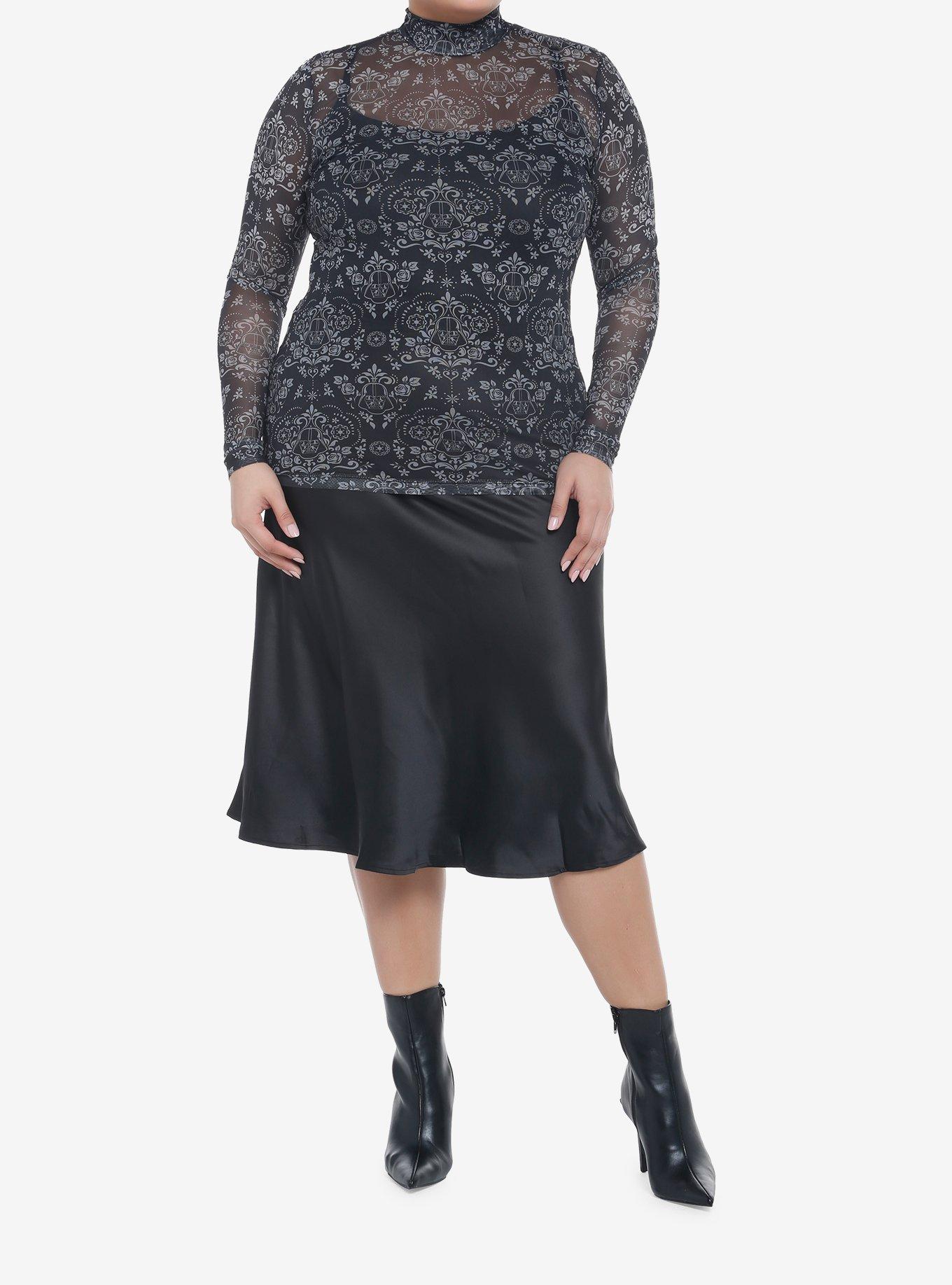 Her Universe Star Wars Darth Vader Damask Twofer Long-Sleeve Top Plus Size, , hi-res