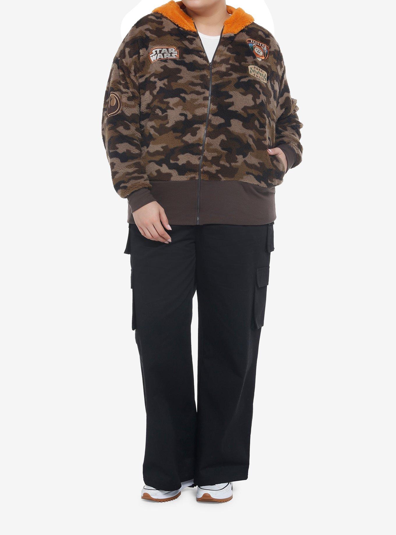 Her Universe Star Wars Ewok Sherpa Camouflage Hoodie Plus Size, , hi-res