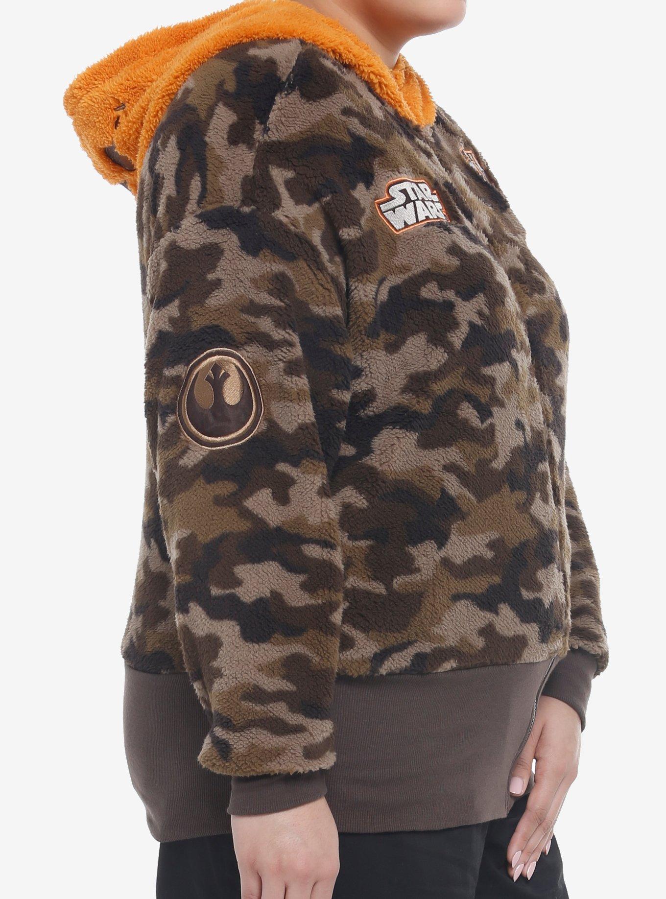 Her Universe Star Wars Ewok Sherpa Camouflage Hoodie Plus Size, CAMO, alternate