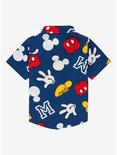 Disney Mickey Mouse Icons Allover Print Toddler Woven Button-Up - BoxLunch Exclusive , NAVY, alternate