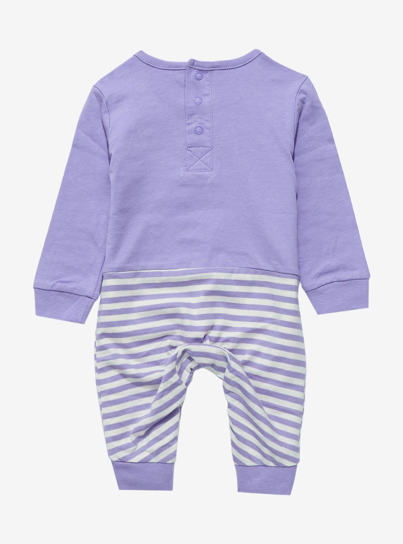 Disney The Little Mermaid Ariel & Friends Striped Infant One-Piece - BoxLunch Exclusive, LIGHT PURPLE, alternate