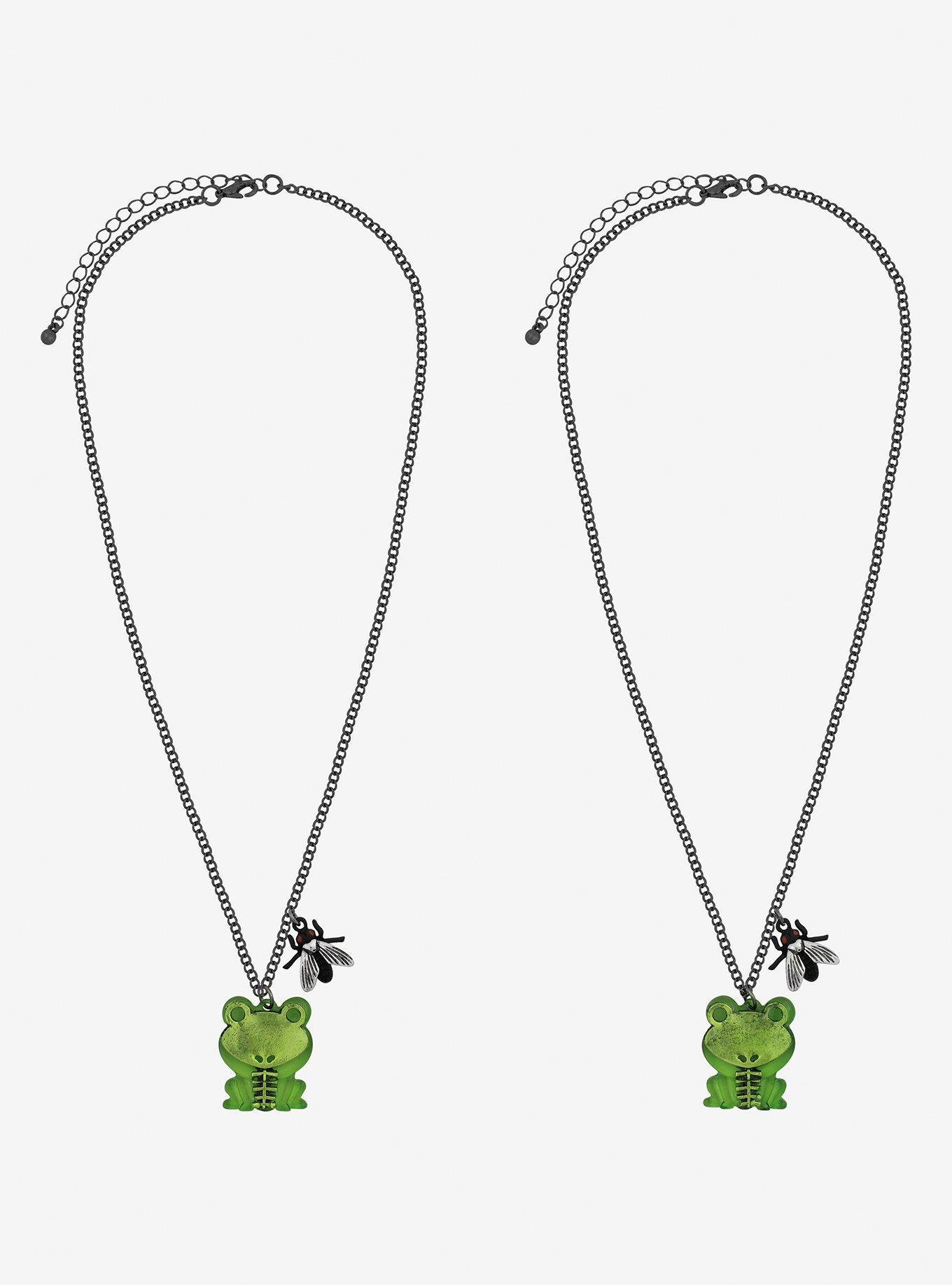 Skeleton Frog Best Friend Necklace Set, , alternate