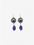 Eye Purple Crystal Drop Earrings, , alternate