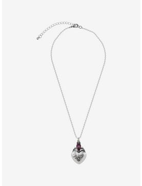 Ornate Purple Gem Heart Pendant Necklace, , hi-res