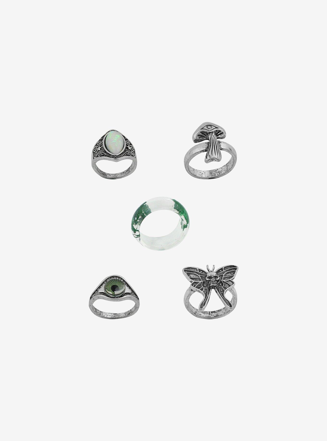 Mushroom Eye Ring Set, , alternate