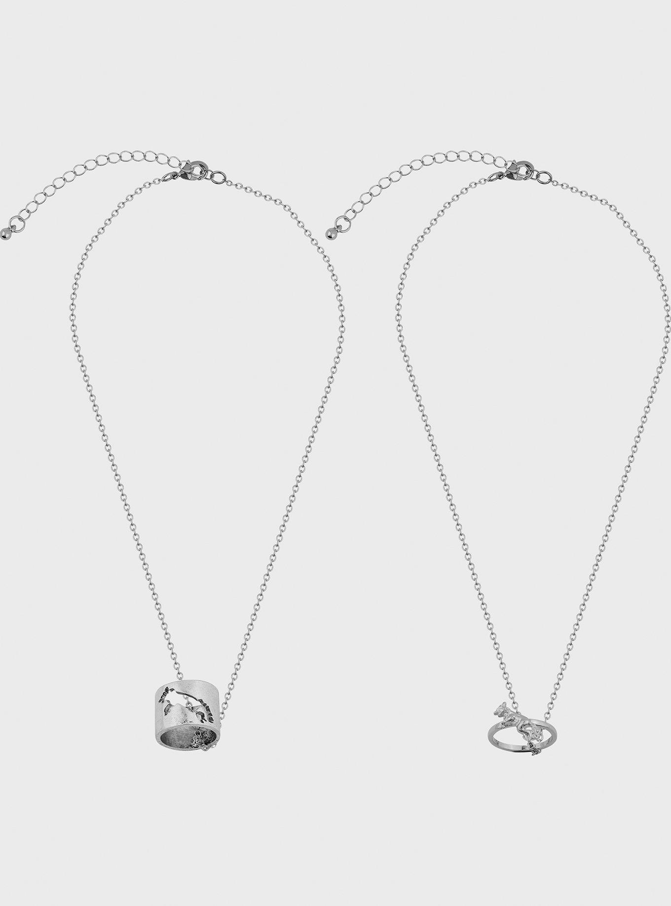 Wolf Rings Best Friend Necklace Set, , alternate
