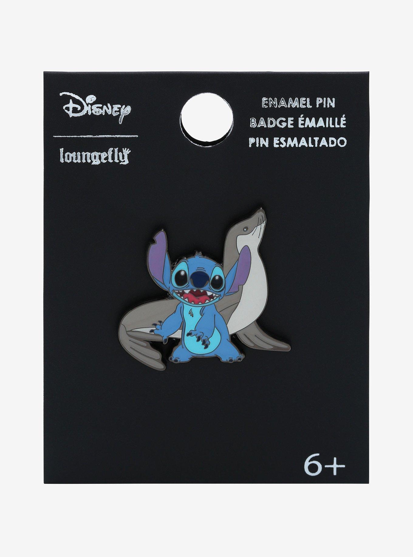 Loungefly Disney Lilo & Stitch Smiling Stitch & Seal Enamel Pin - BoxLunch Exclusive, , alternate