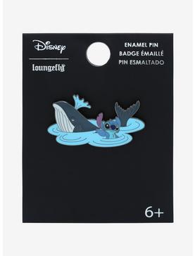 Loungefly Disney Lilo & Stitch Waving Stitch & Whale Enamel Pin - BoxLunch Exclusive , , hi-res