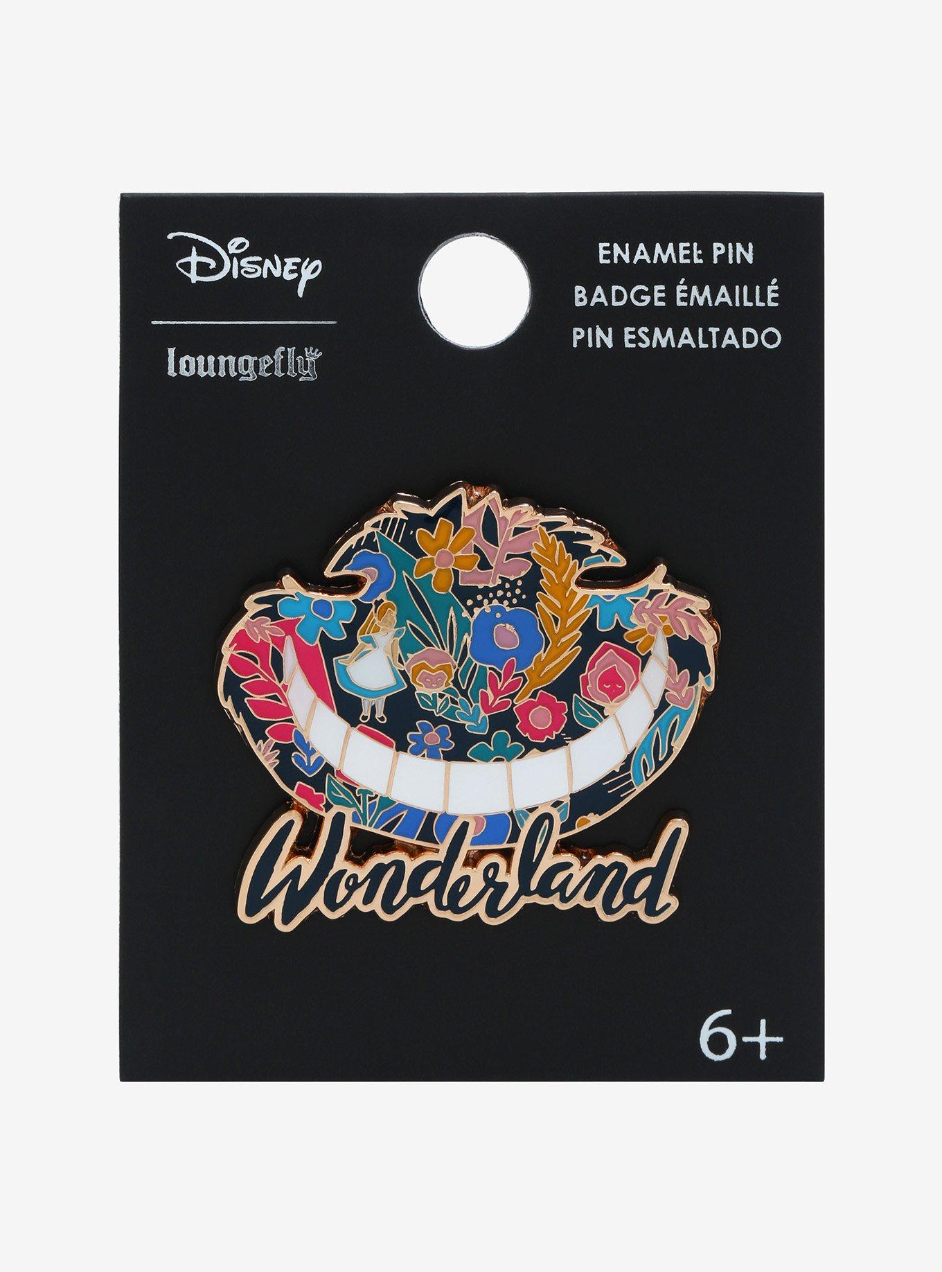 Loungefly Disney Alice in Wonderland Floral Grin Enamel Pin - BoxLunch Exclusive, , alternate