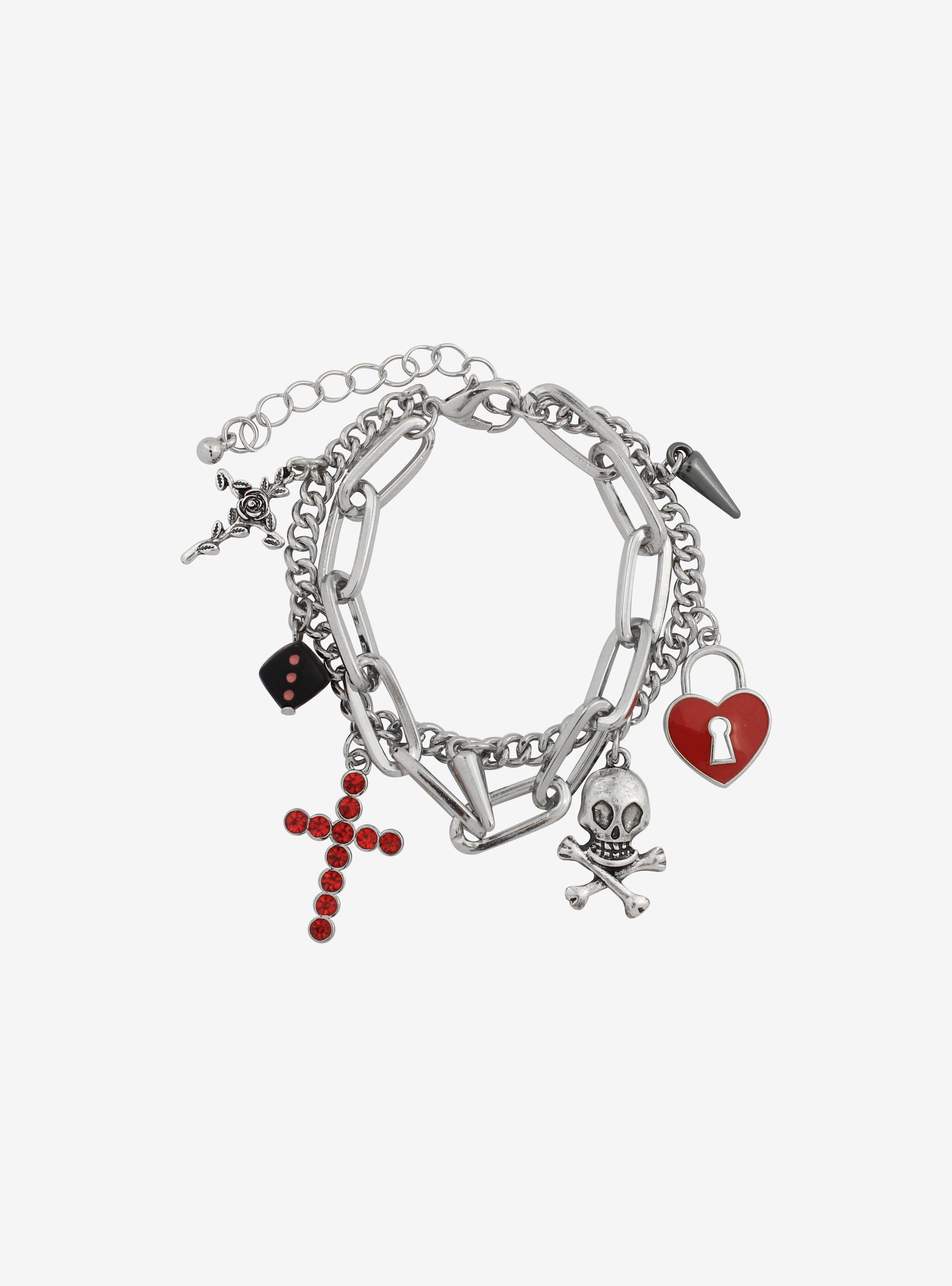 Goth Charm Bracelet, , alternate