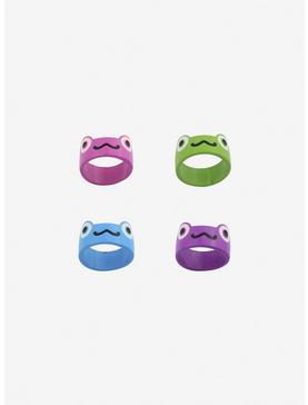 Figural Frog Colorful Ring Set, , hi-res