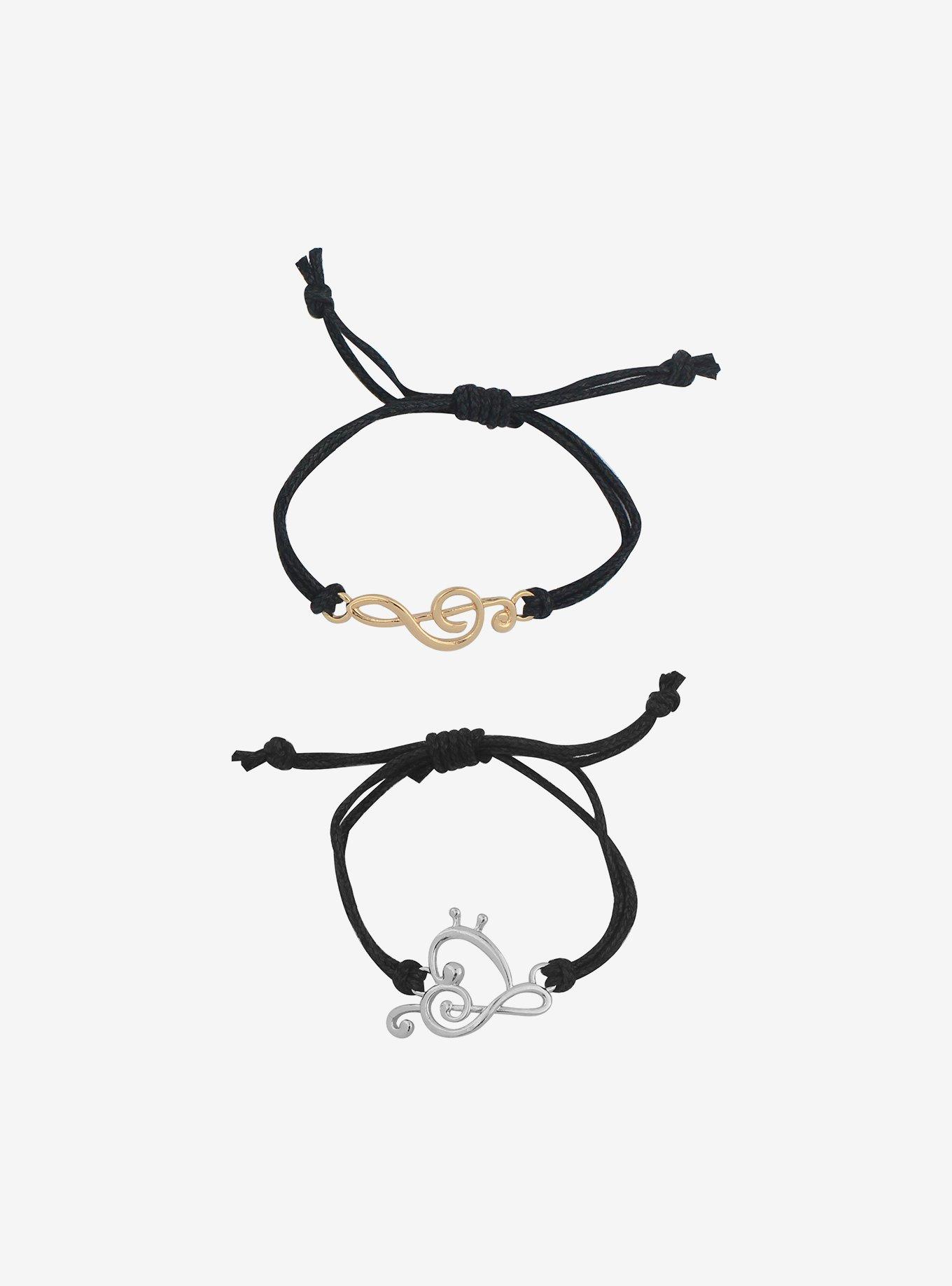 Musical Notes Cord Best Friend Bracelet Set, , alternate