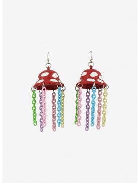 Rainbow Mushroom Jellyfish Drop Earrings, , hi-res