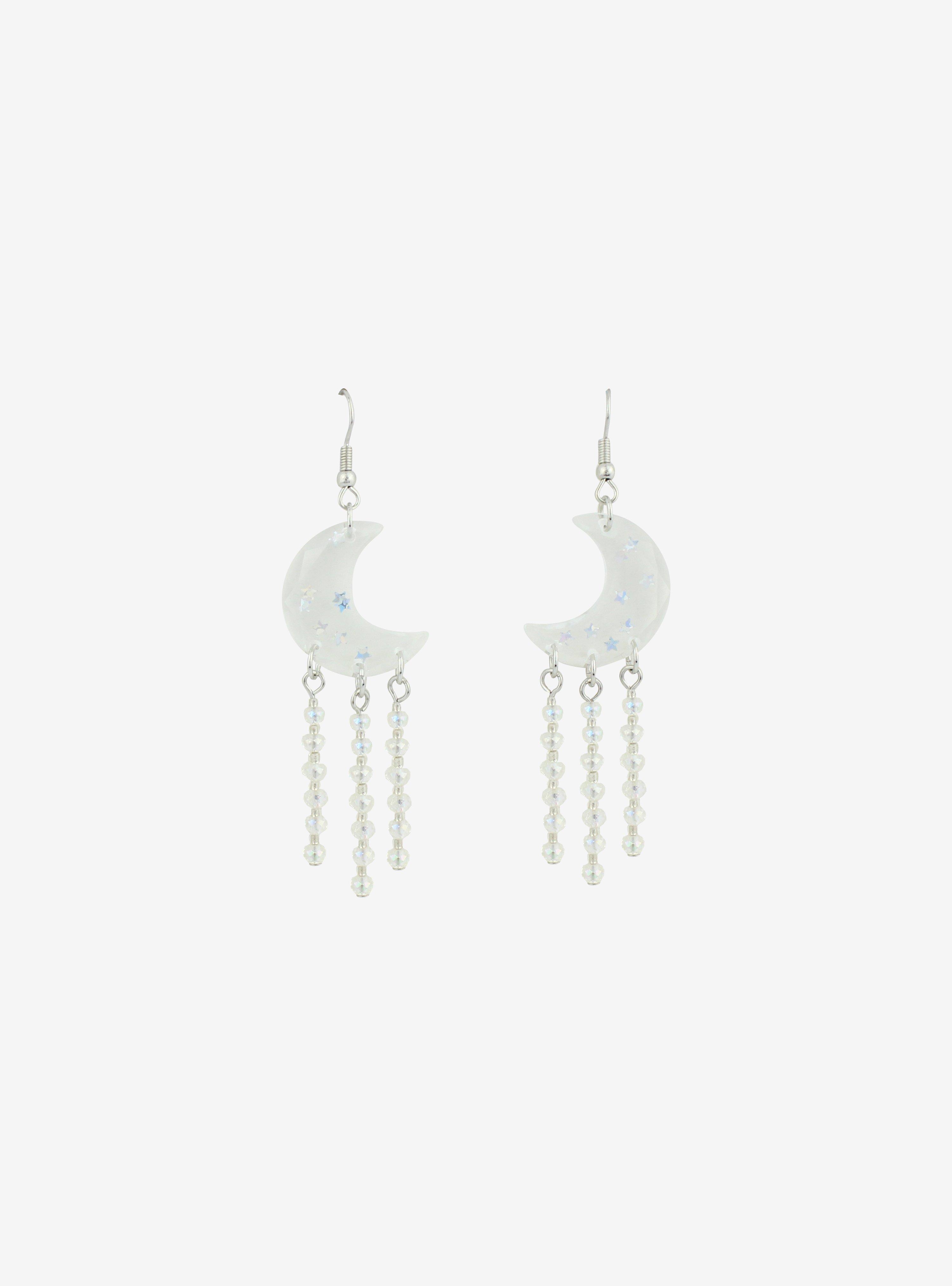Sparkle Moon Drop Earrings, , alternate