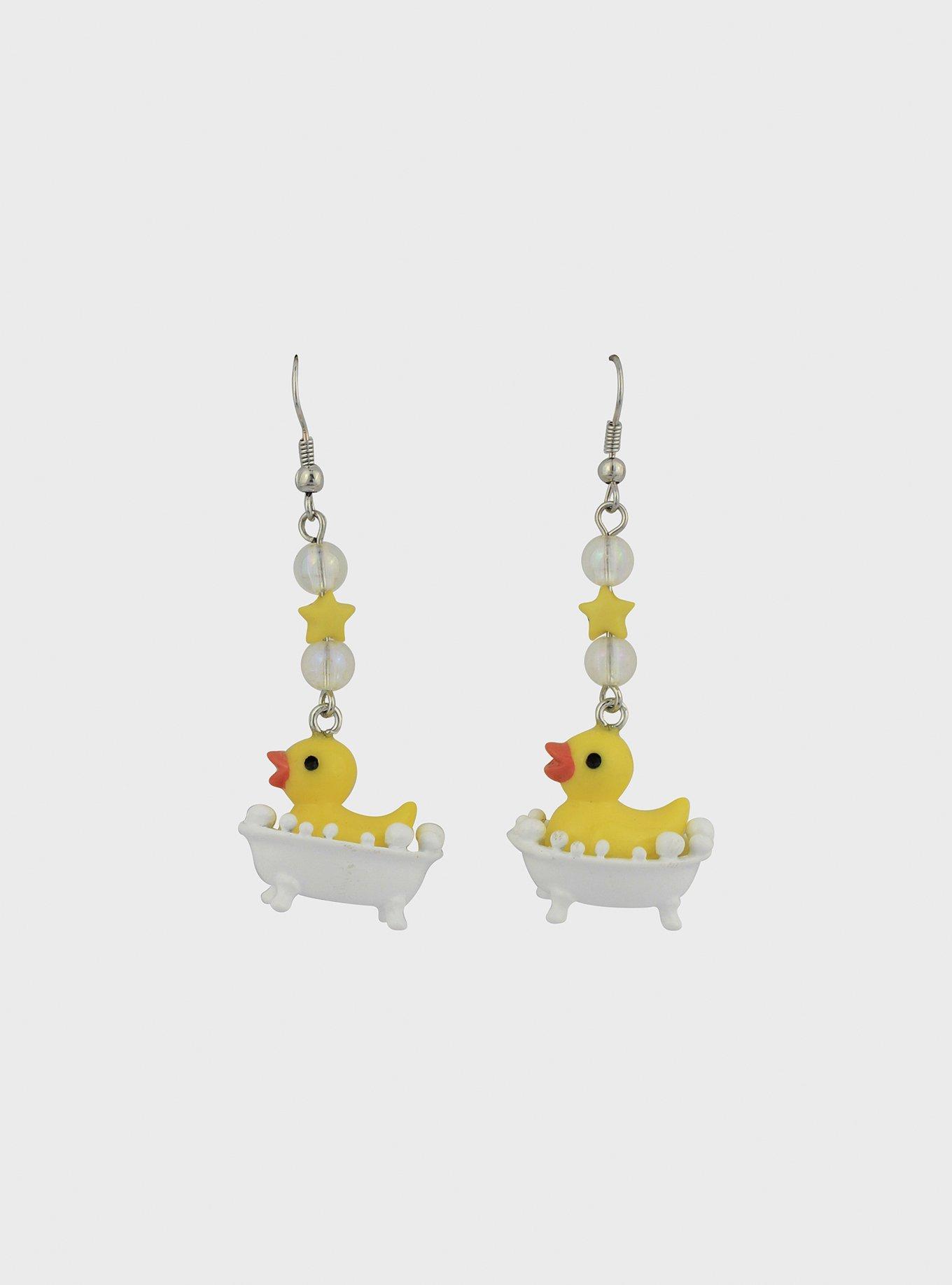 Rubber Duck Bathtub Drop Earrings, , alternate