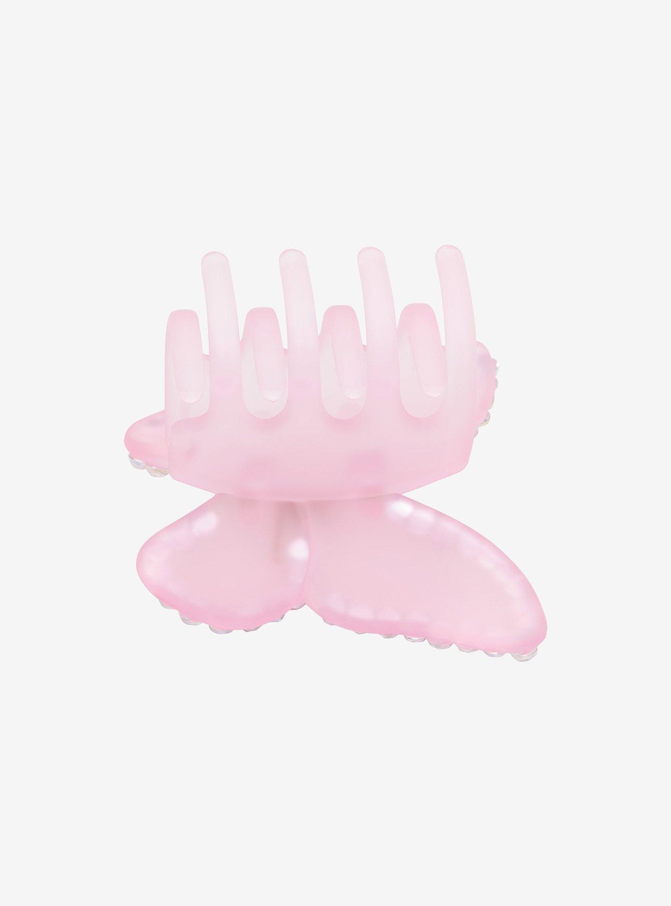 Pink Butterfly Bejeweled Claw Hair Clip, , alternate