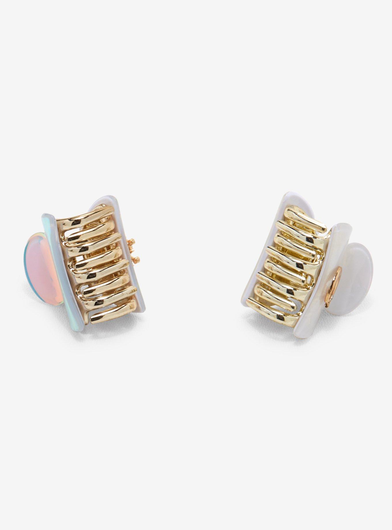 Iridescent Celestial Mini Claw Hair Clip Set, , alternate