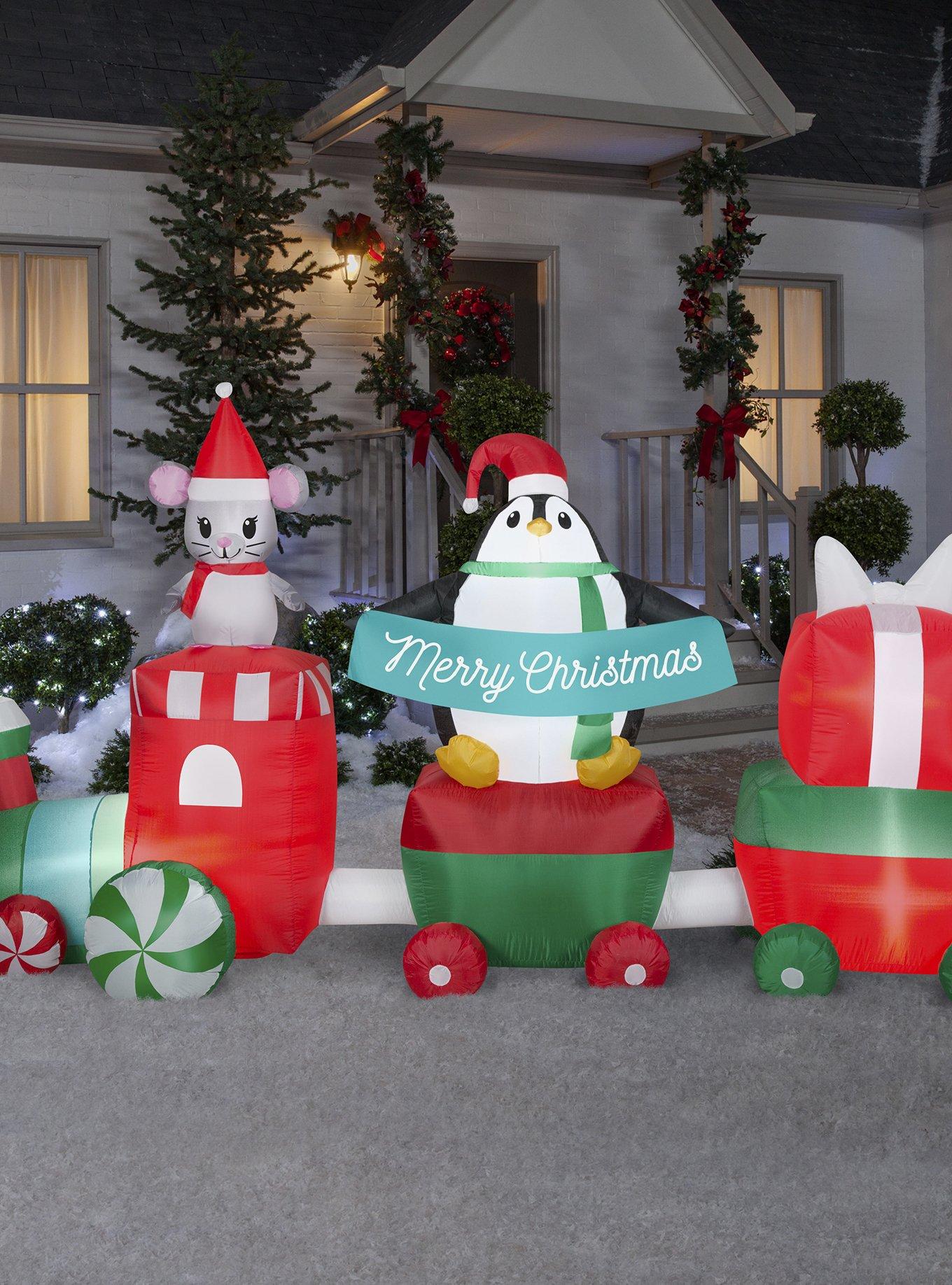 Airblown Christmas Train Scene, , hi-res