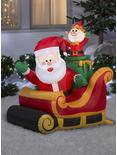 Airblown Inflatable Santa And Elf In Sleigh, , alternate