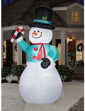 Airblown Snowman With Candy Cane Giant, , hi-res