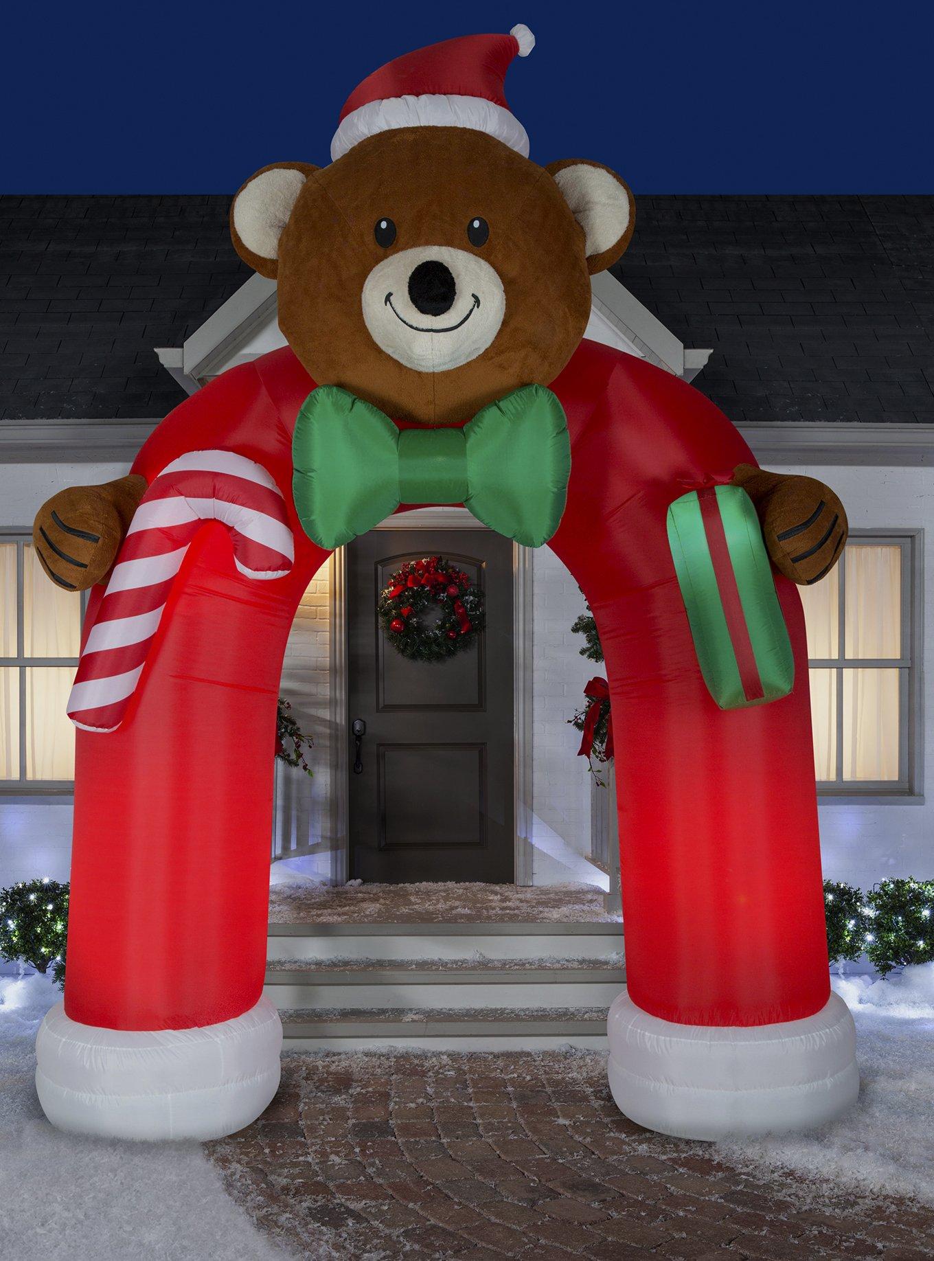 Animated Airblown Archway Mixed Media Bow Tie Wiggling Teddy Bear, , hi-res
