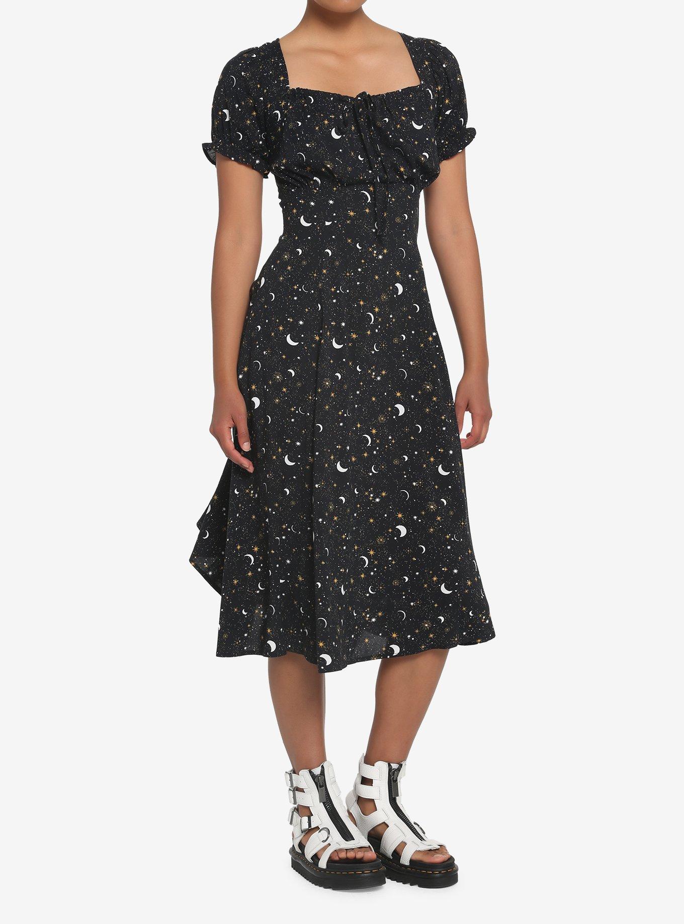 Ditsy Celestial Midi Dress, MULTI, alternate