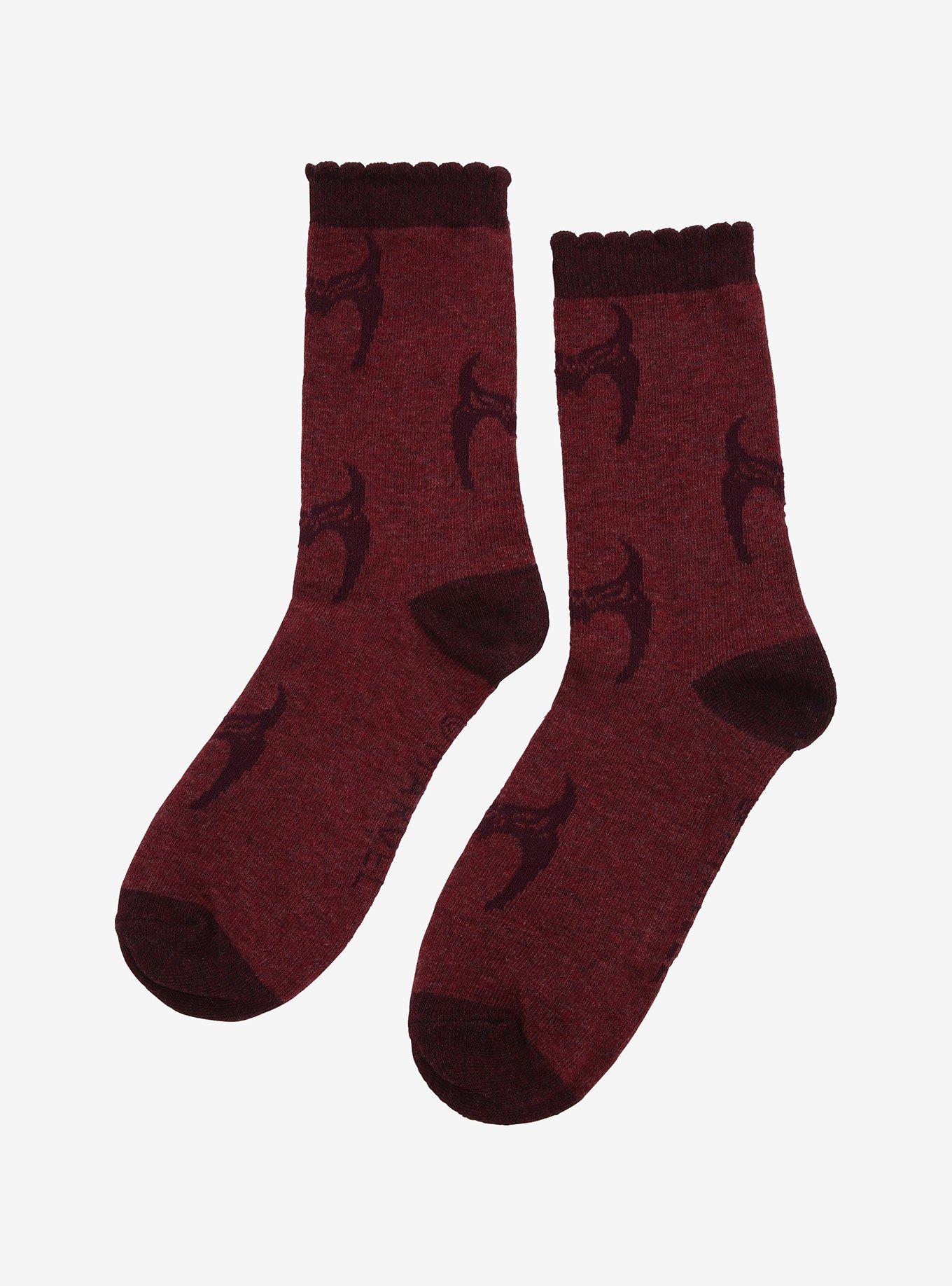 Her Universe Marvel WandaVision Scarlet Witch Tiara Crew Socks, , alternate
