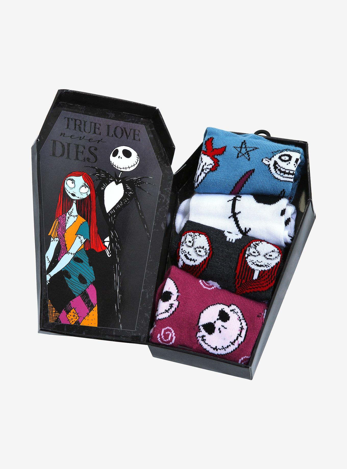 The Nightmare Before Christmas Coffin No-Show Socks 4 Pair, , hi-res