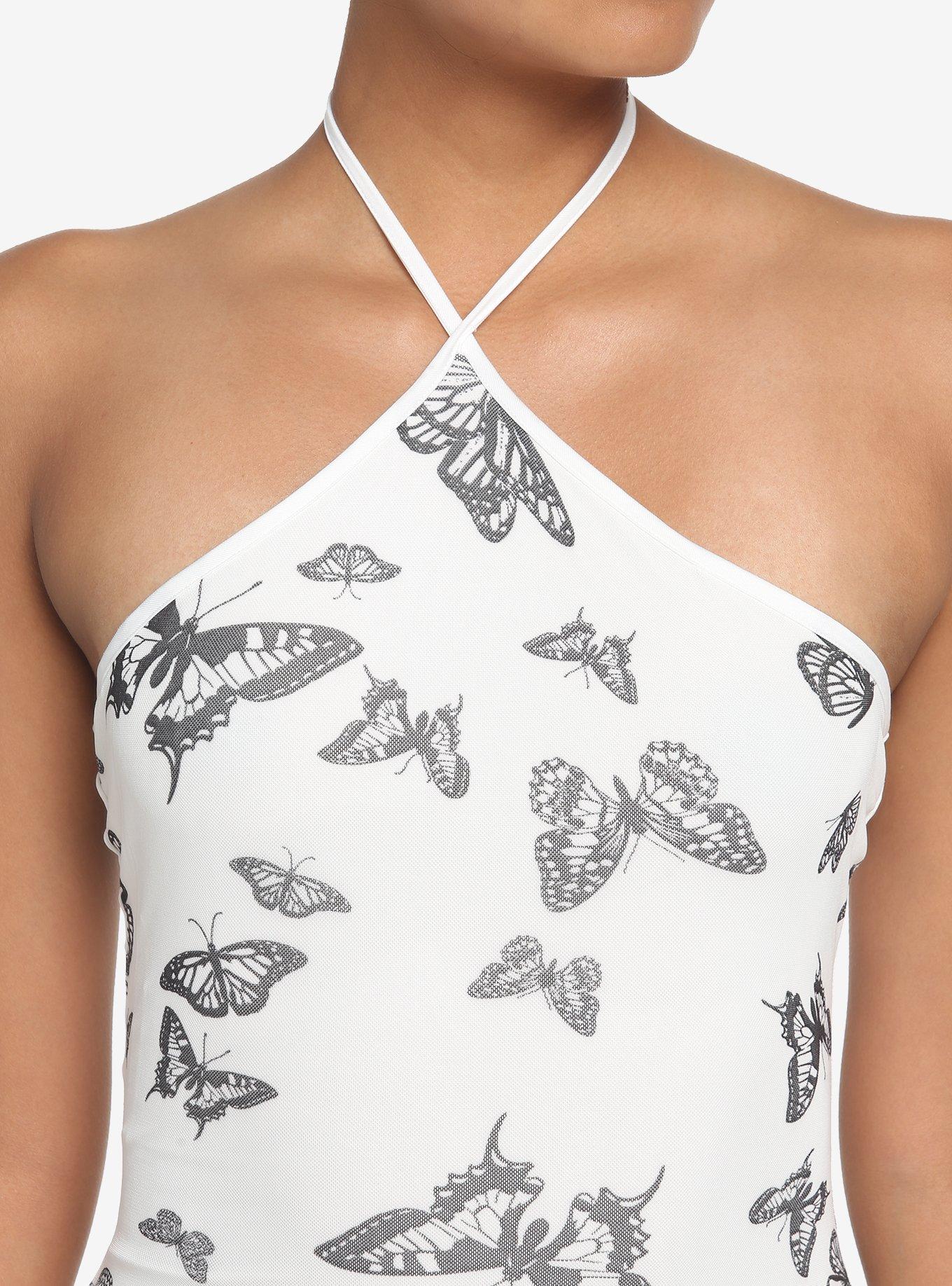 Butterfly Mesh Halter Mini Dress, BUTTERFLY LOVE, alternate