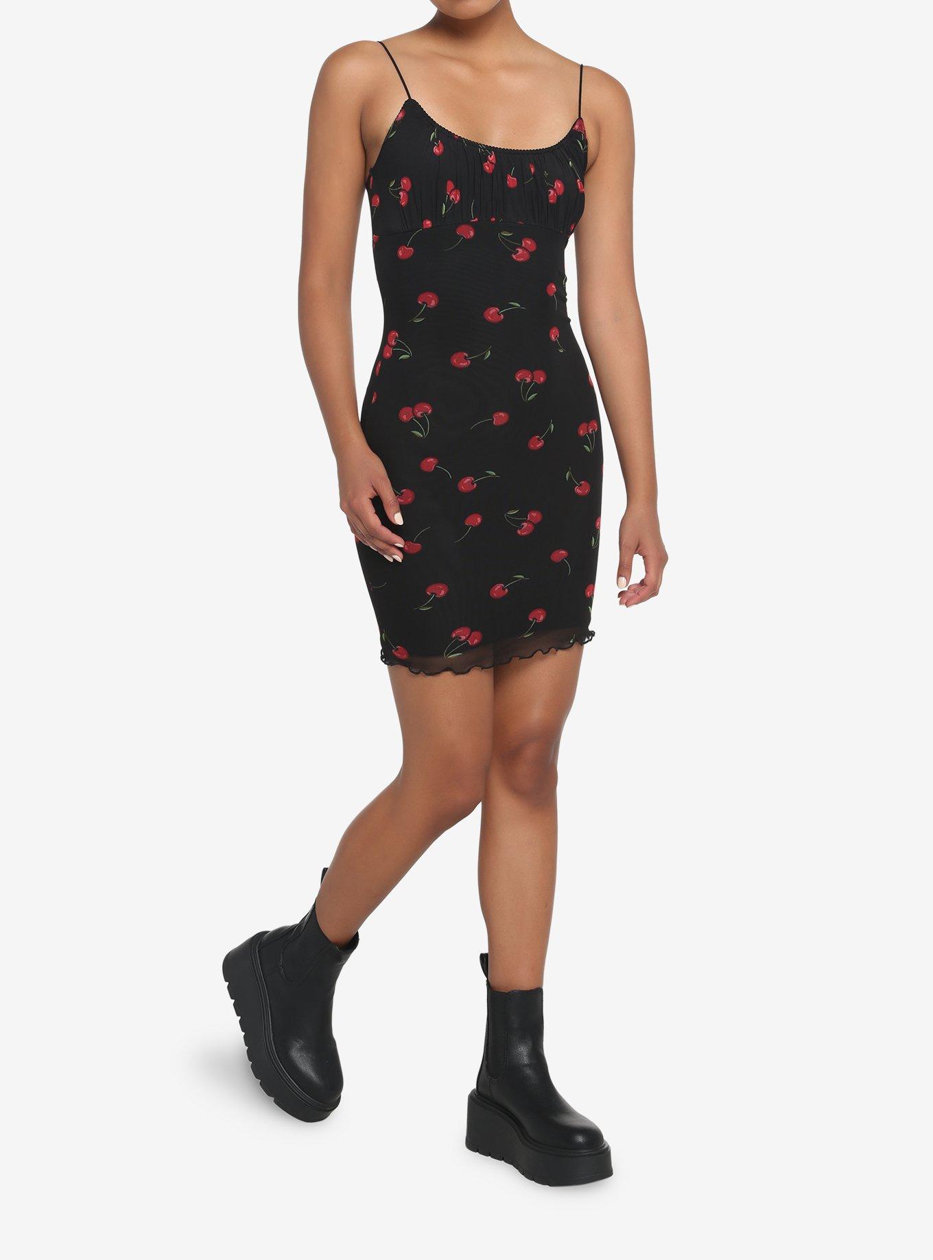 Cherry Mini Dress, BLACK  CHERRY, alternate
