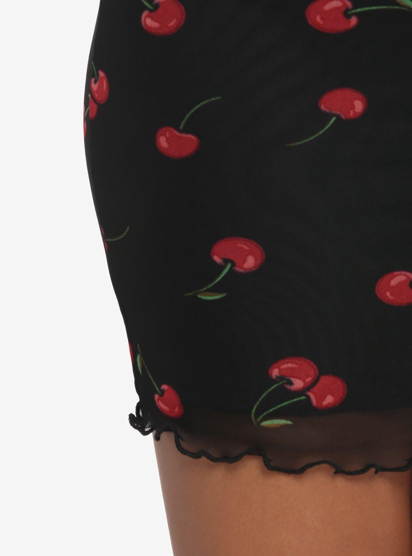 Cherry Mini Dress, BLACK  CHERRY, alternate