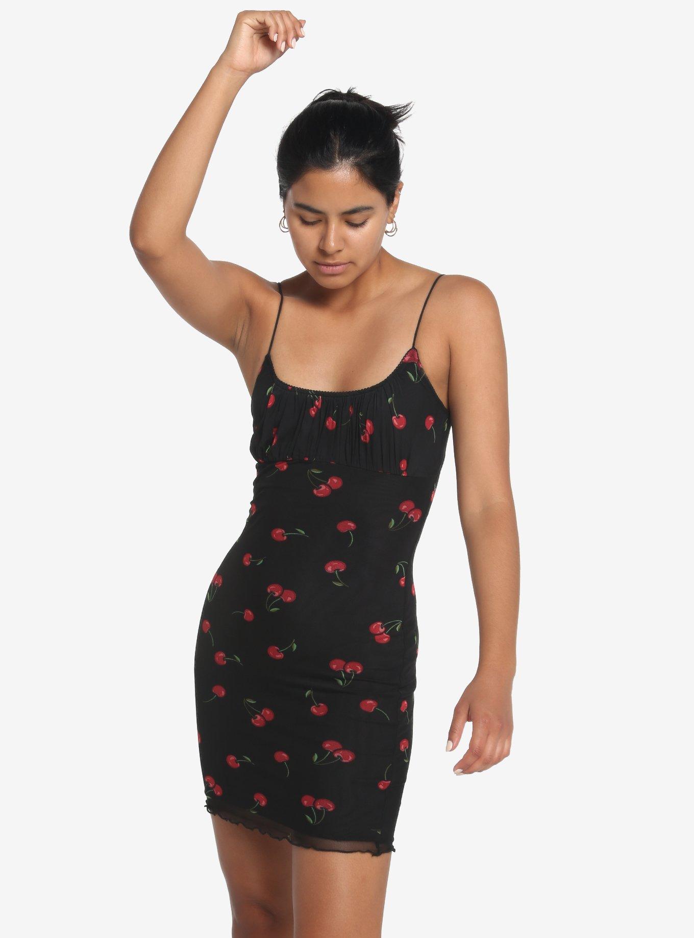 Cherry Mini Dress, BLACK  CHERRY, alternate
