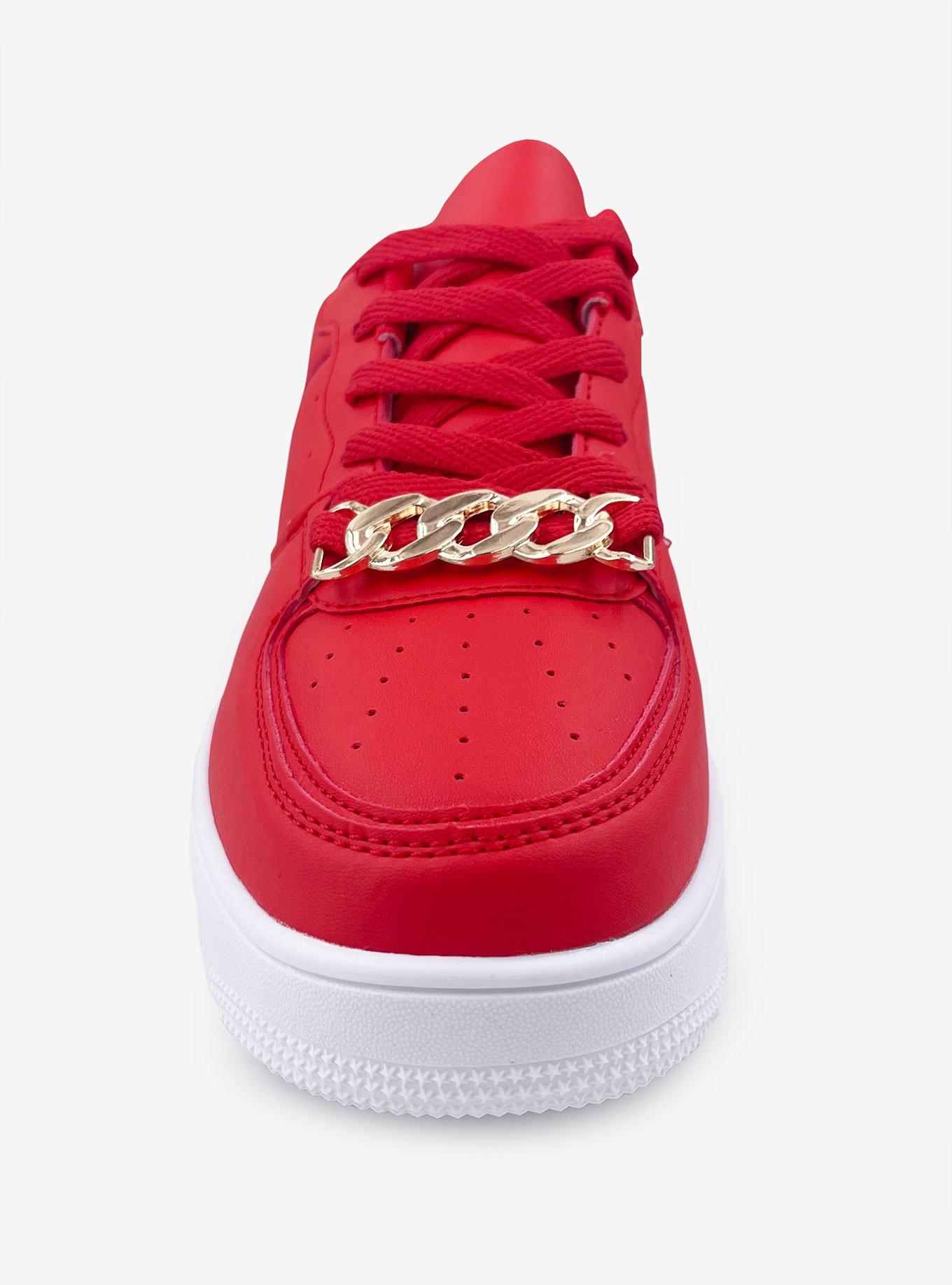 Eden Platform Sneaker with Chain Red, RED, alternate