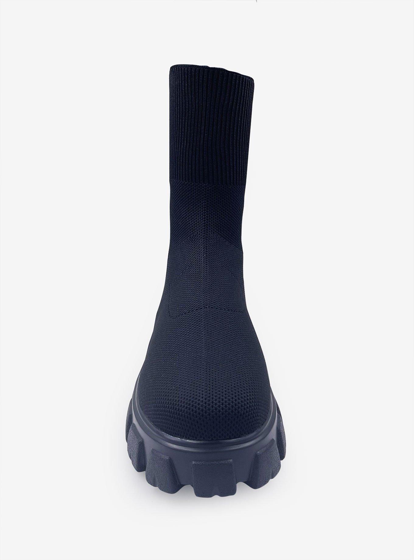 Gia Stretch Knit Platform Boot on Lug Sole Black, BLACK, alternate